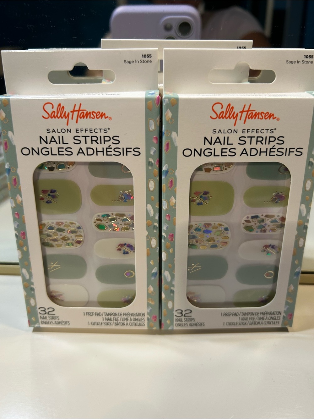 Salon Effects Nail Strips in Sage (Set of 2)